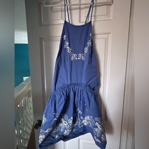 Free People Periwinkle Blue Floral-Print Mini Dress